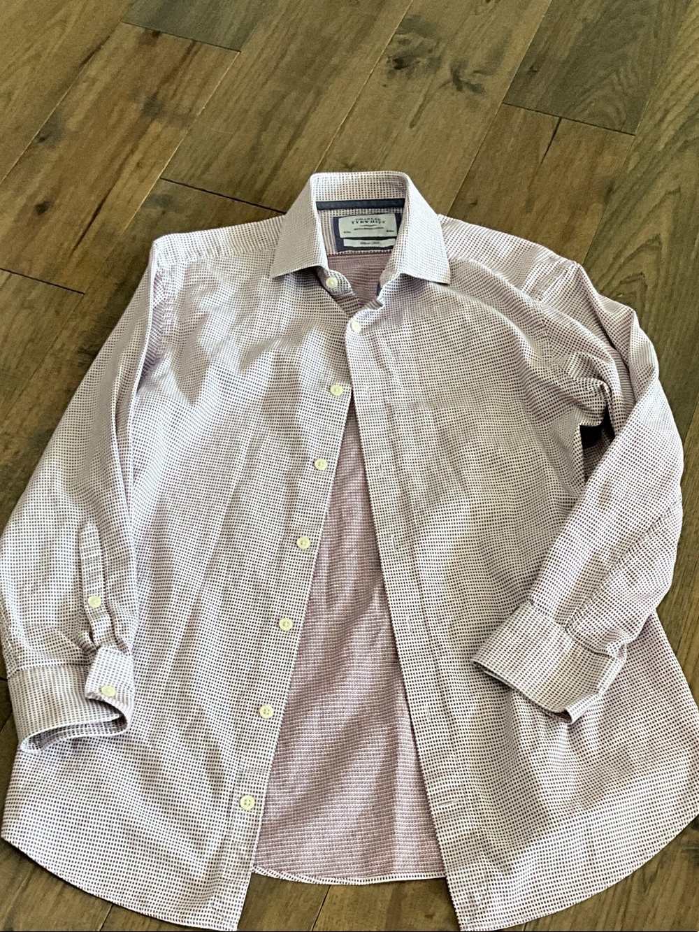 Charles Tyrwhitt Men's Dress Shirt in Light Pink Micro-Check